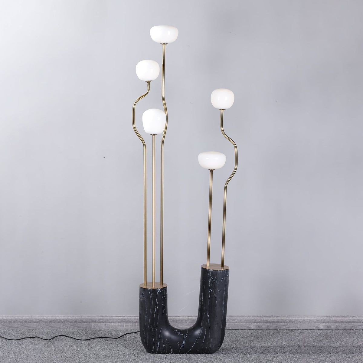 Lumon vloerlamp in marmer en messing, modern