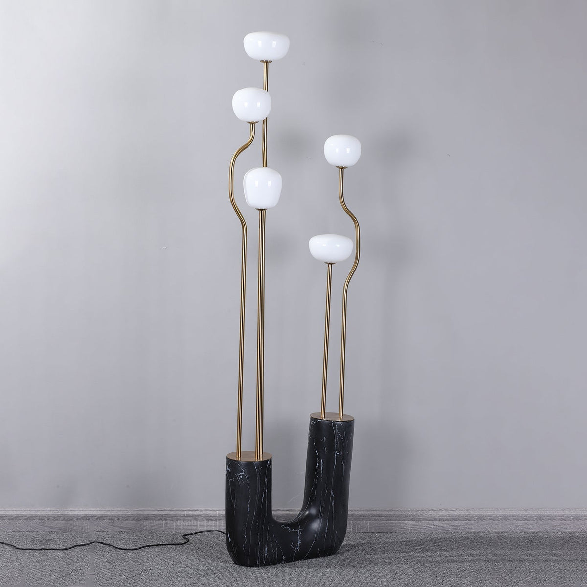 Lumon vloerlamp in marmer en messing, modern