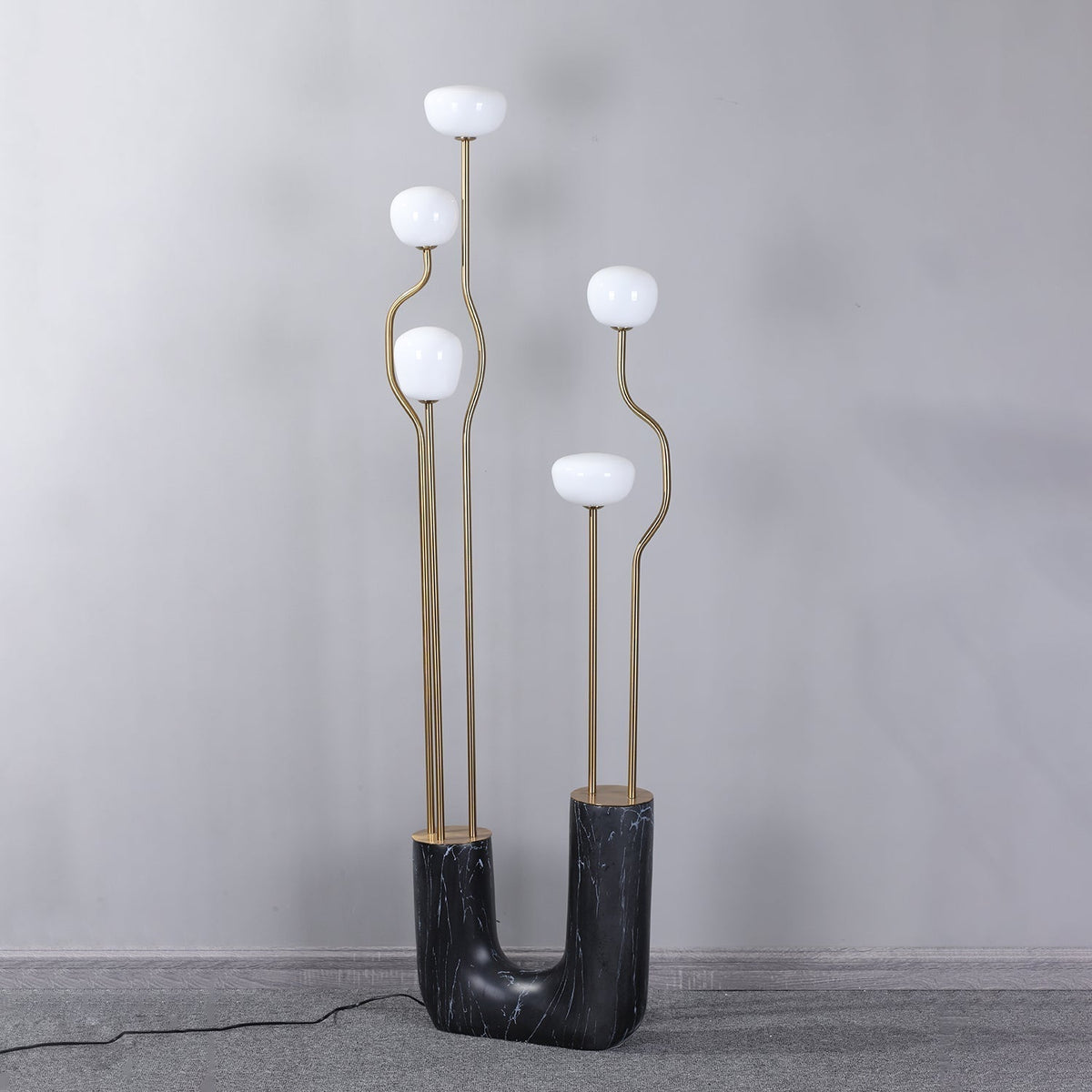 Lumon vloerlamp in marmer en messing, modern