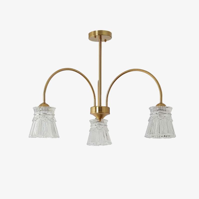 Rostor Kroonluchter Kristalglas Midcentury goudkleurig