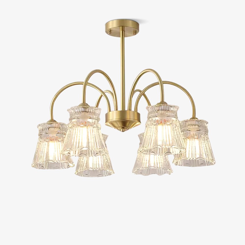Rostor Kroonluchter Kristalglas Midcentury goudkleurig
