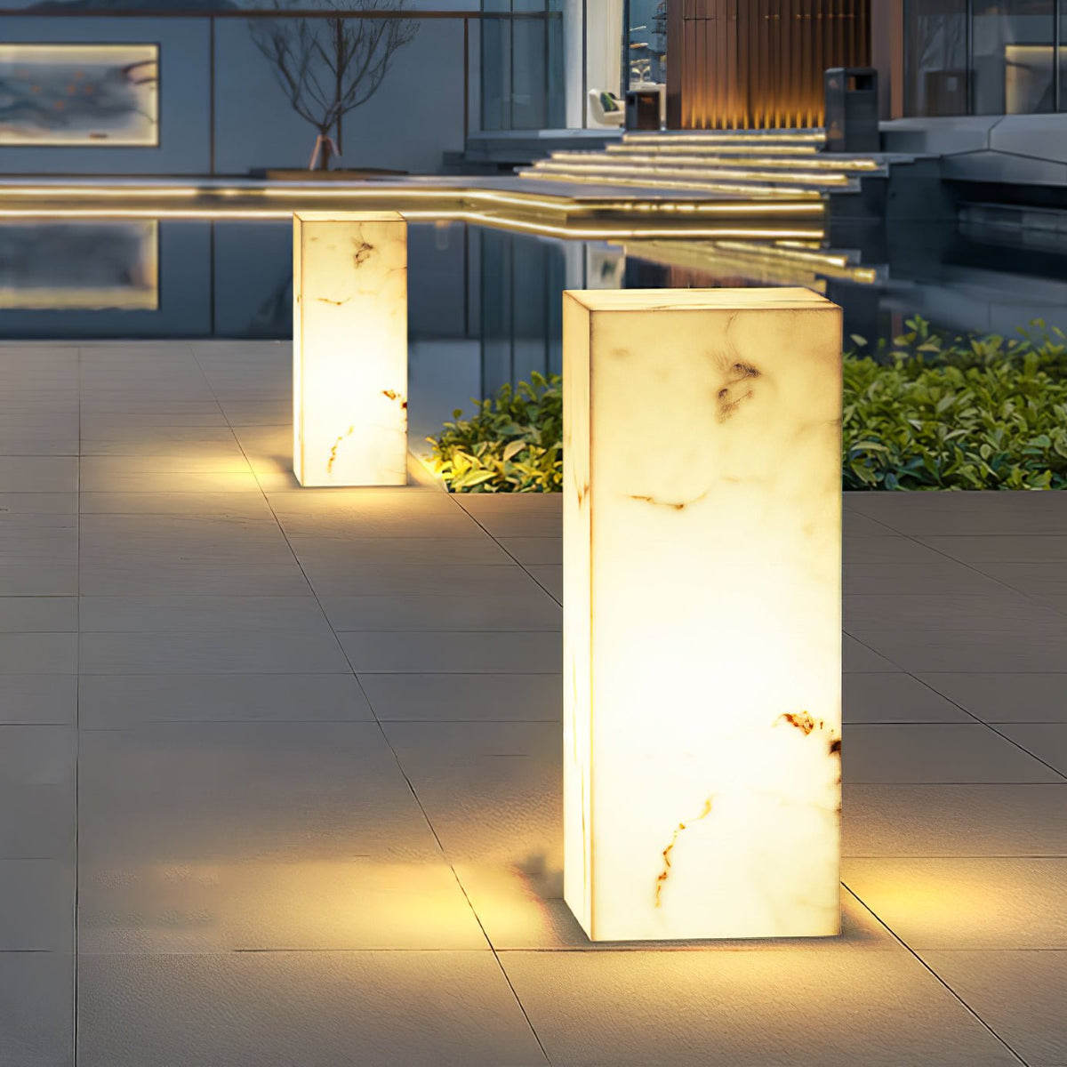 Ardorion Moderne Minimalistische Kubus Marmers Buitenwandlamp