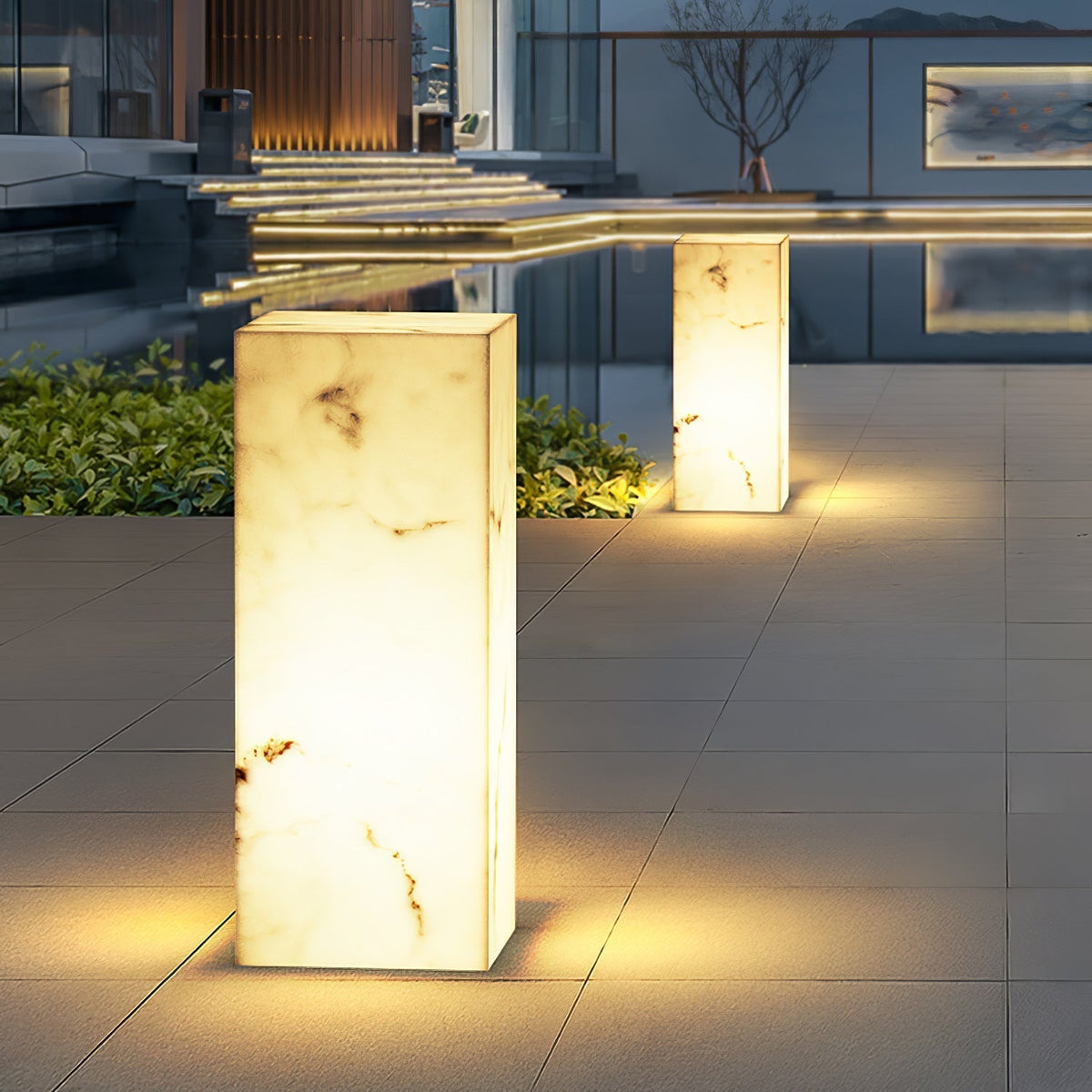 Ardorion Moderne Minimalistische Kubus Marmers Buitenwandlamp