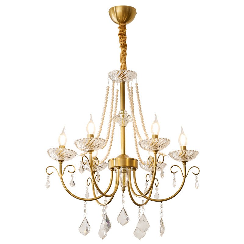 Elyisian kroonluchter met parel kristal elegante klassieke stijl