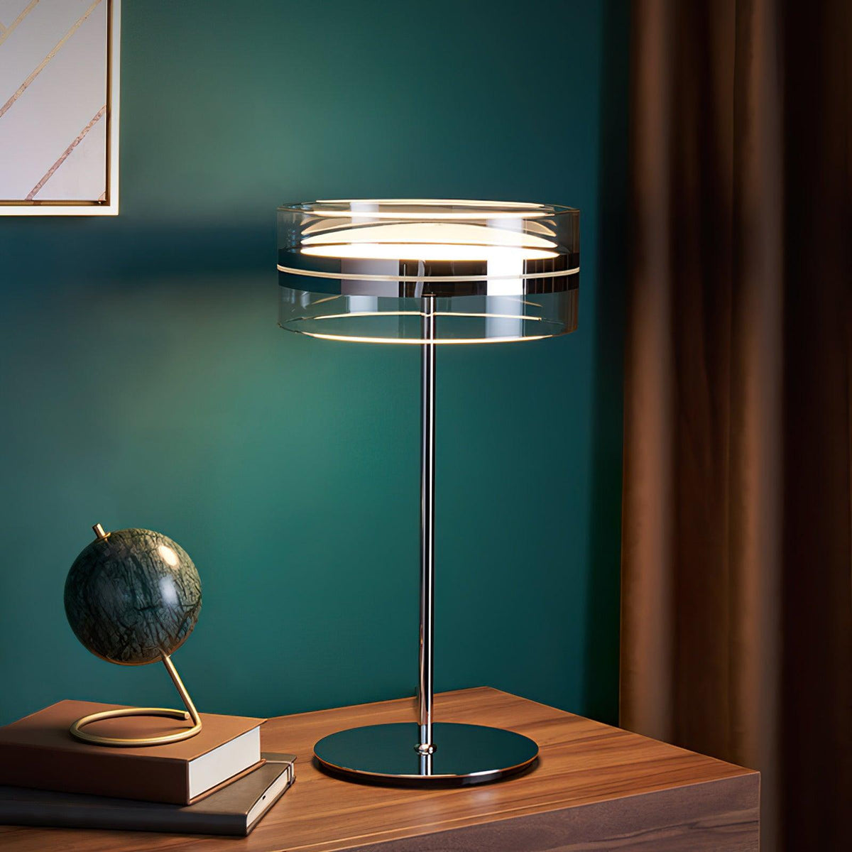 Lioreette tafellamp in chroom en glas