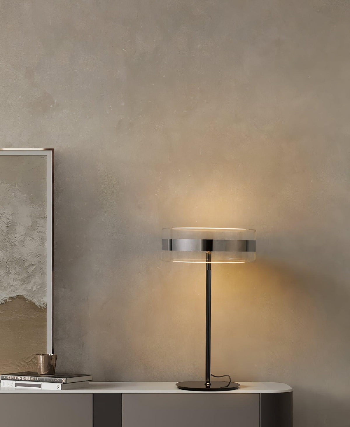 Lioreette tafellamp in chroom en glas