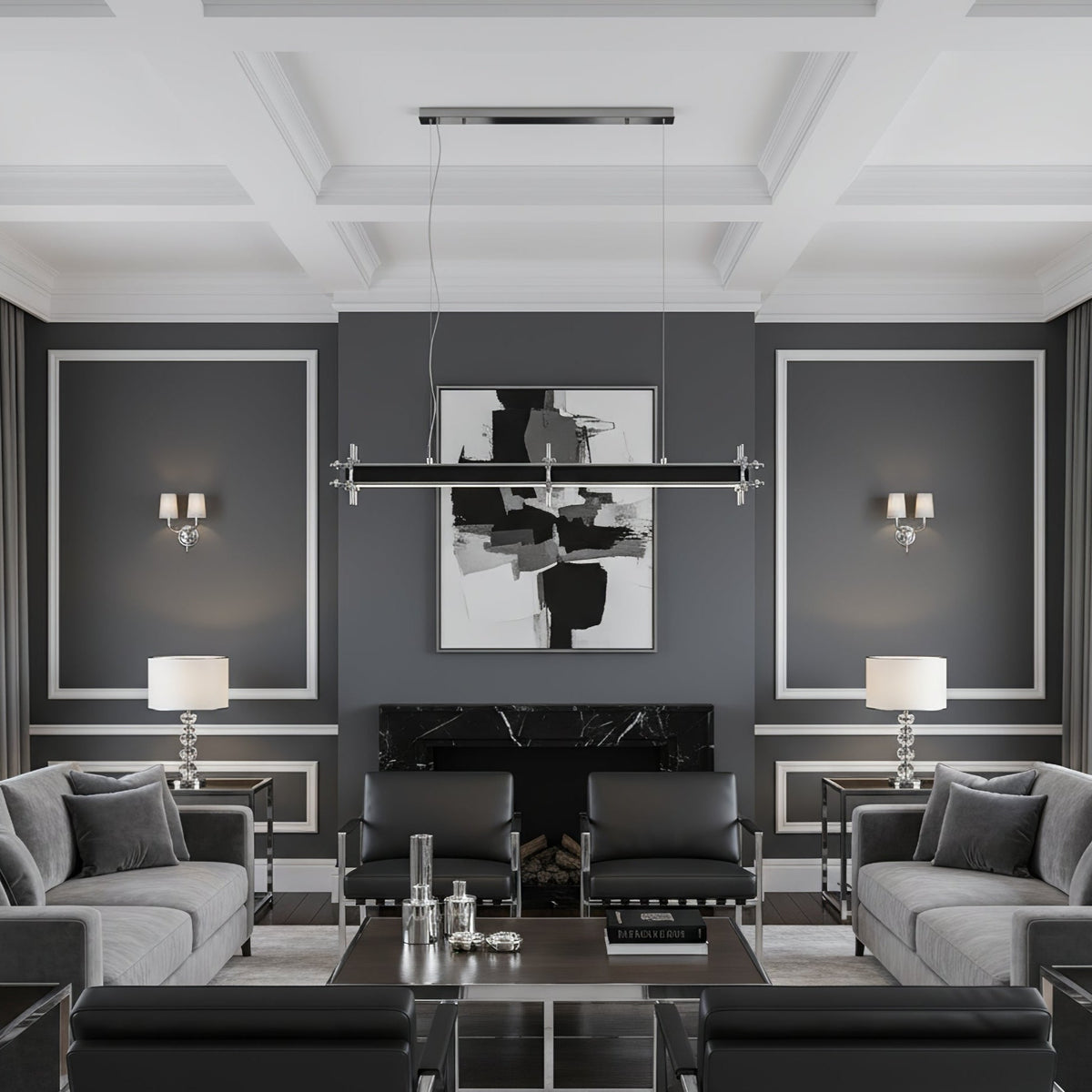Kolve Industriële hanglamp met lineaire as