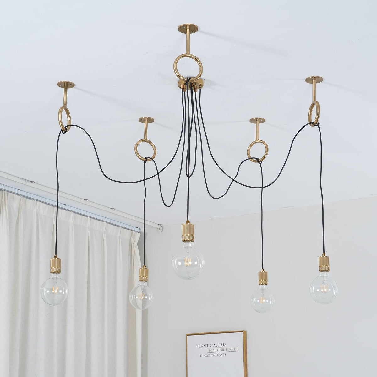 Miririne kroonluchter industriële spinnenontwerp met verstelbare lampen