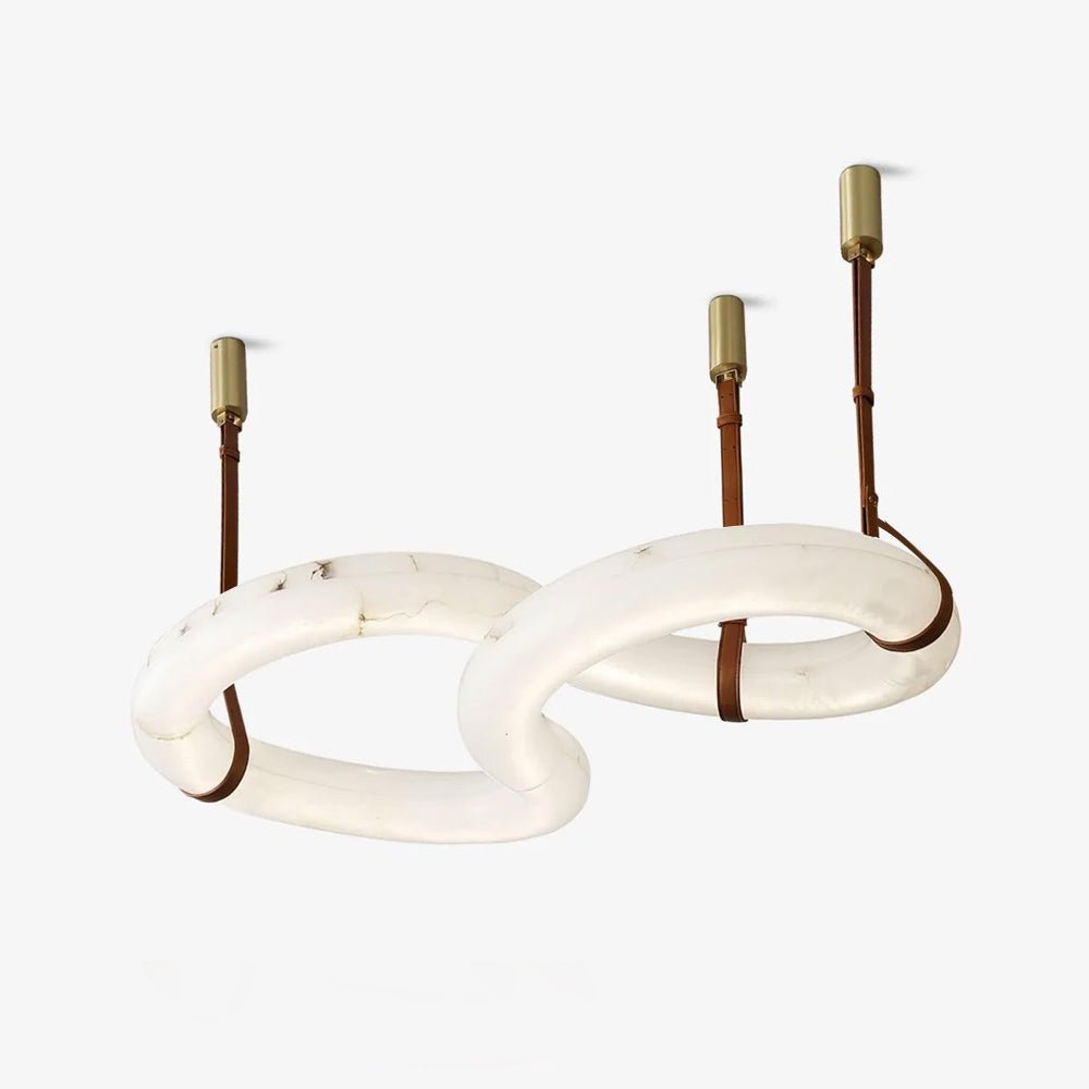 Luste albasten hanglamp met gesloten ring