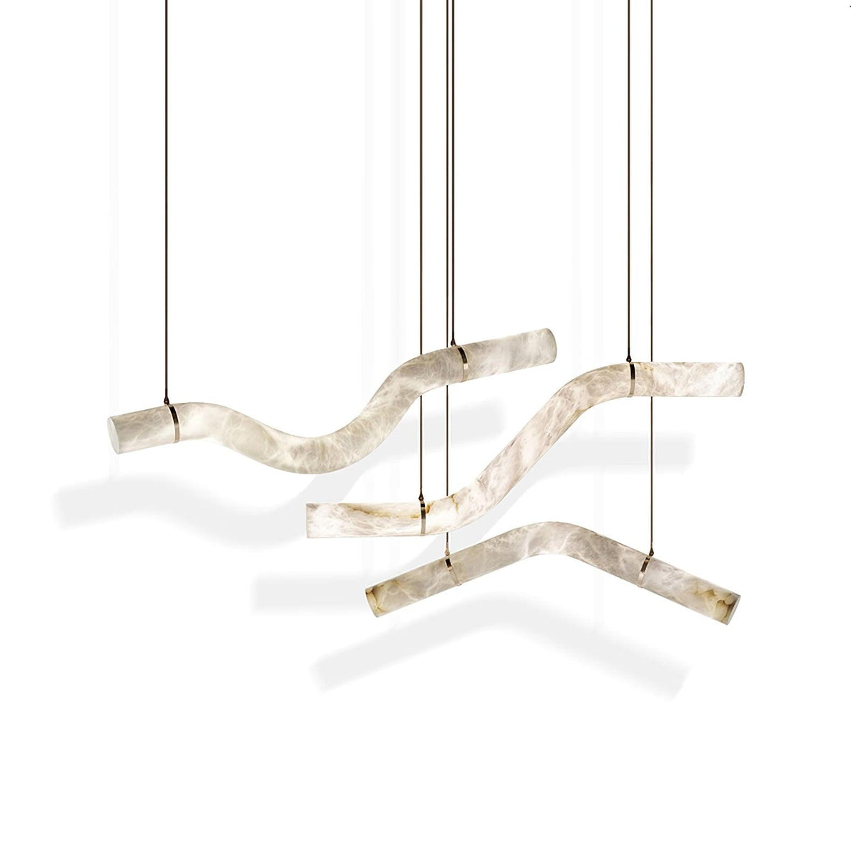 Luste albasten hanglamp met gesloten ring