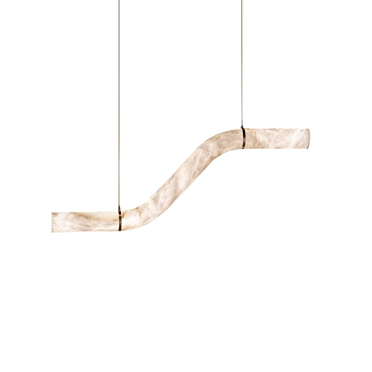 Luste albasten hanglamp met gesloten ring