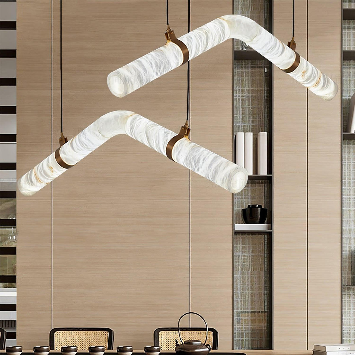 Mithos gebogen albasten hanglamp