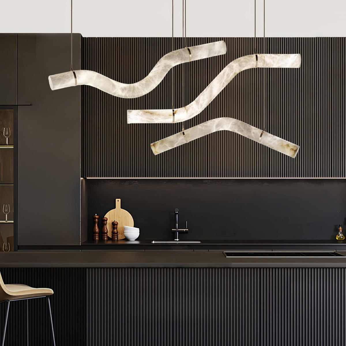 Mithos gebogen albasten hanglamp
