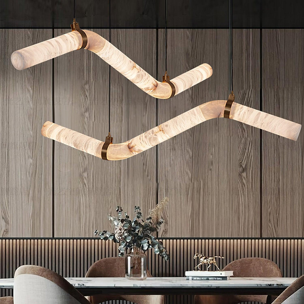 Mithos gebogen albasten hanglamp