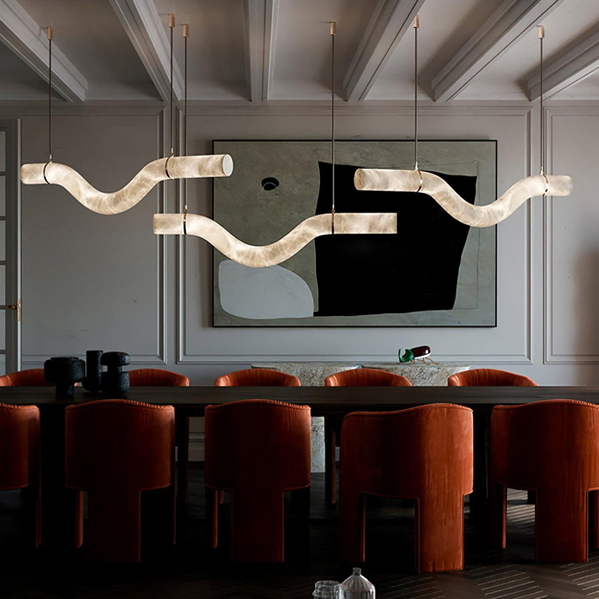 Mithos gebogen albasten hanglamp