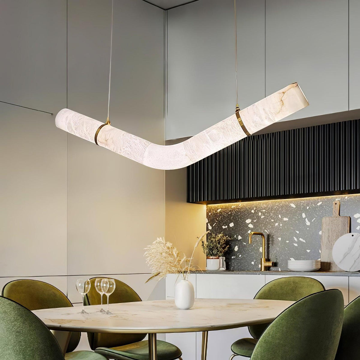 Mithos gebogen albasten hanglamp