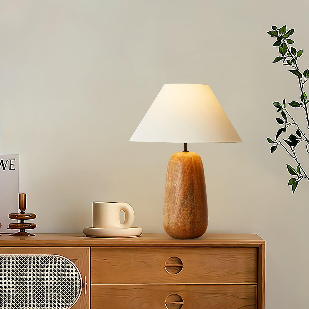 Syloraya moderne tafellamp van hout