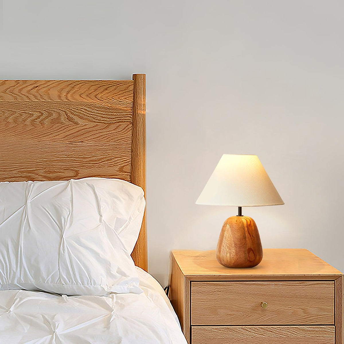 Syloraya moderne tafellamp van hout