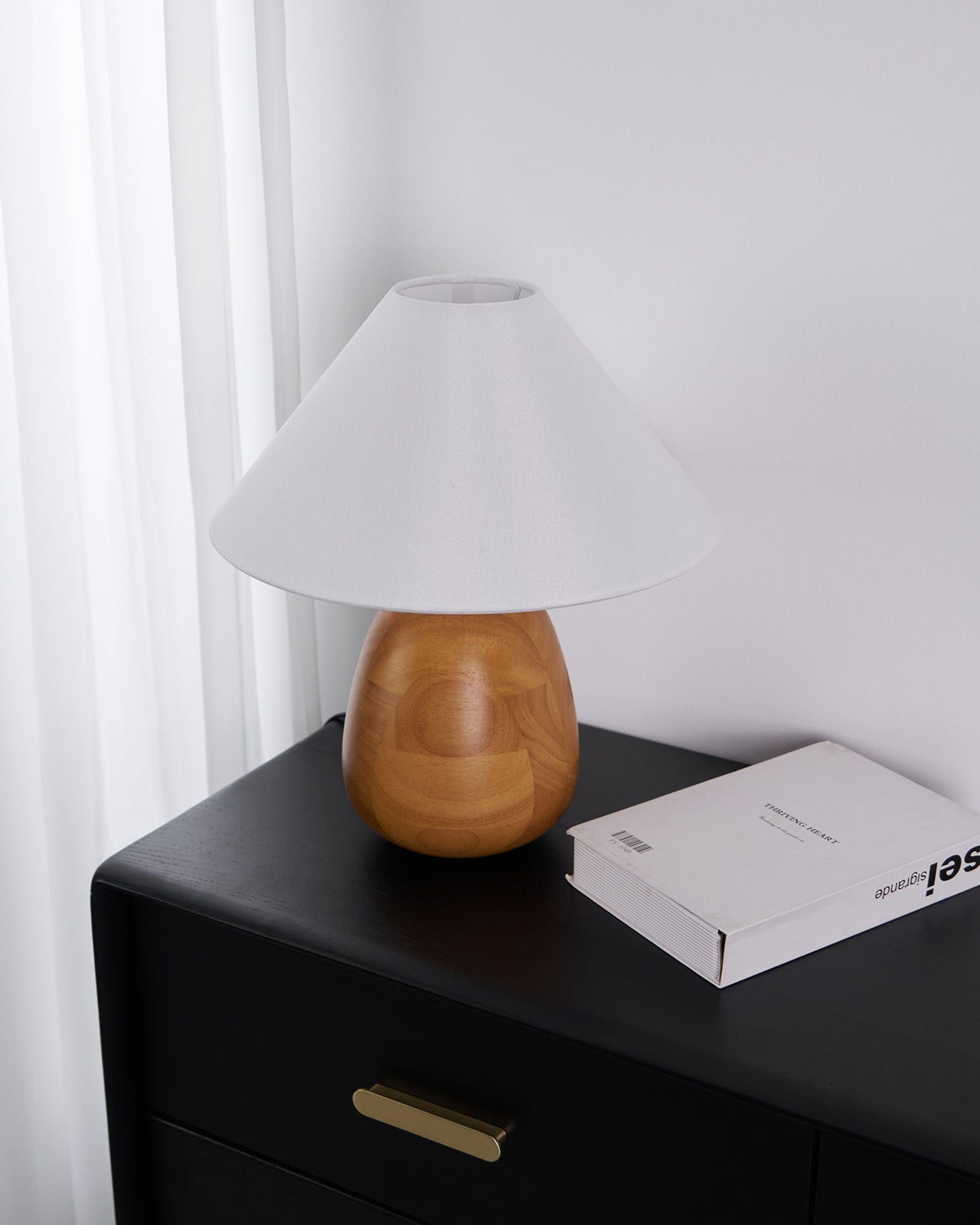Syloraya moderne tafellamp van hout
