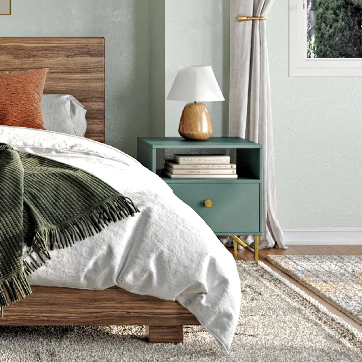 Syloraya moderne tafellamp van hout