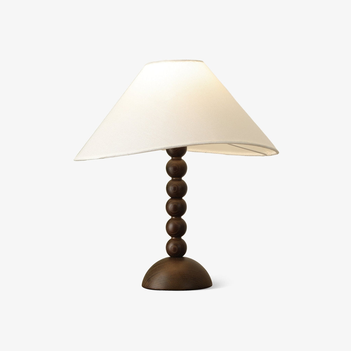 Lennox tafellamp van Hout en Stoffen in Walnootkleur