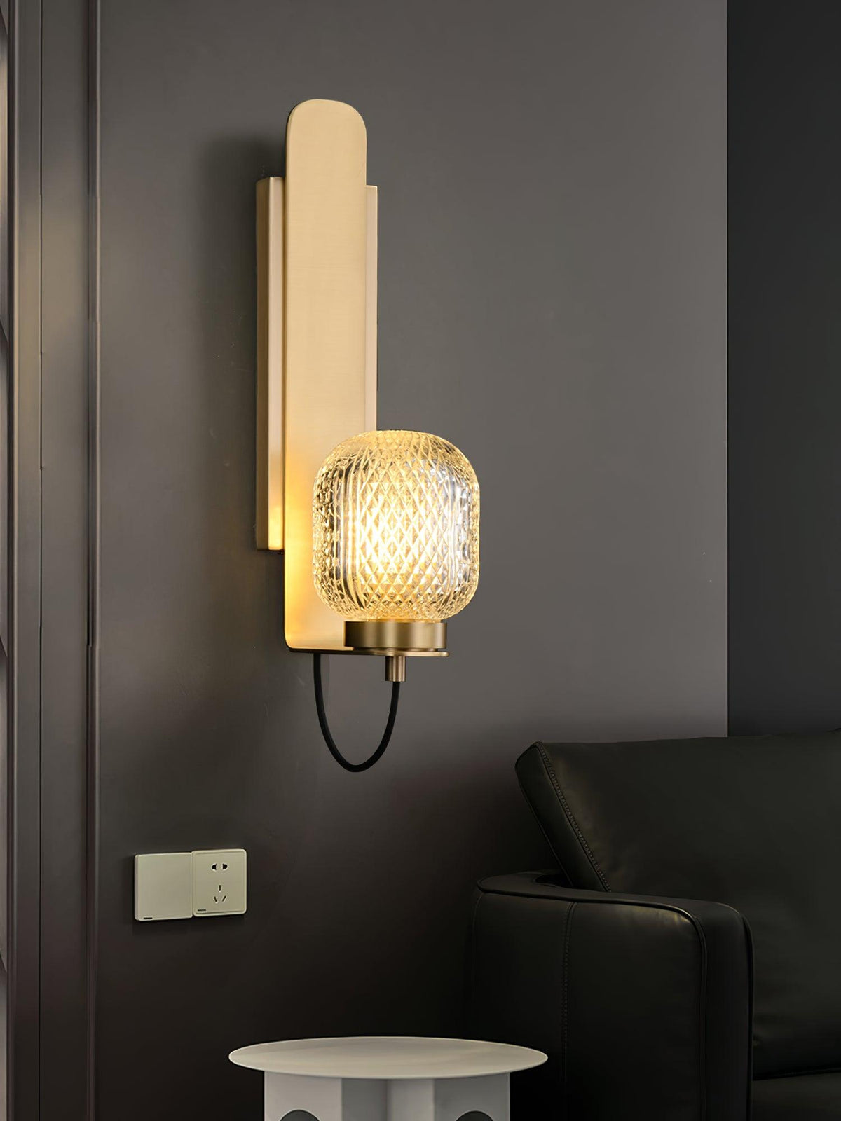Cresh Premium Noorse kunst wandlamp van messing en glas