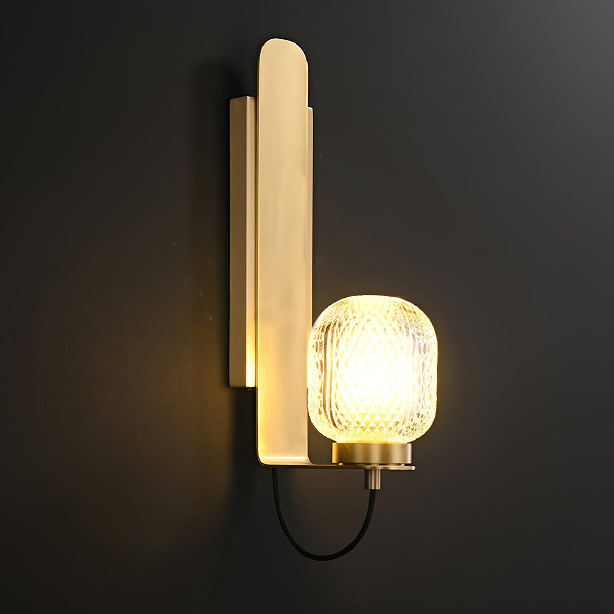 Cresh Premium Noorse kunst wandlamp van messing en glas