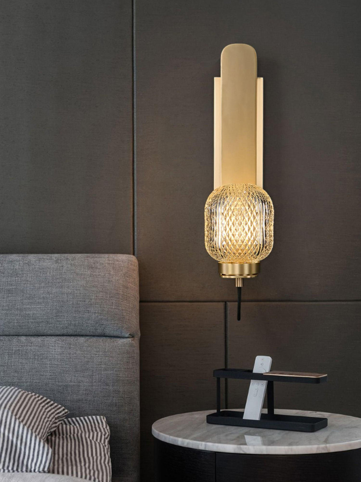 Cresh Premium Noorse kunst wandlamp van messing en glas