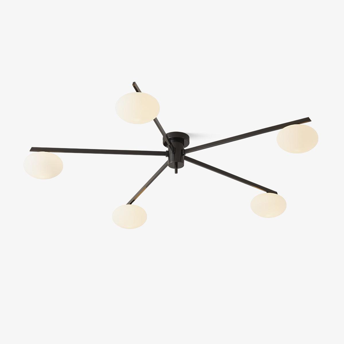 Lioraliella plafondlamp Zwart Wit glas
