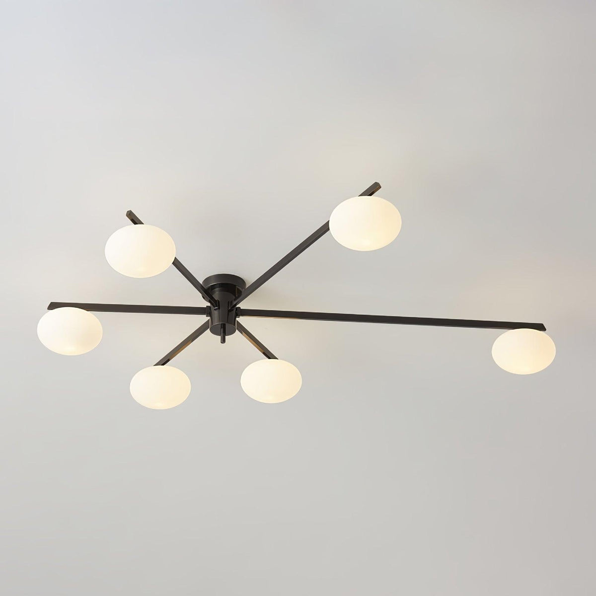Lioraliella plafondlamp Zwart Wit glas