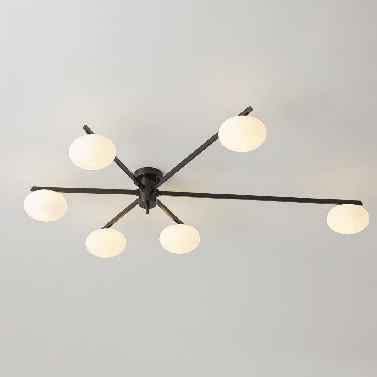Lioraliella plafondlamp Zwart Wit glas