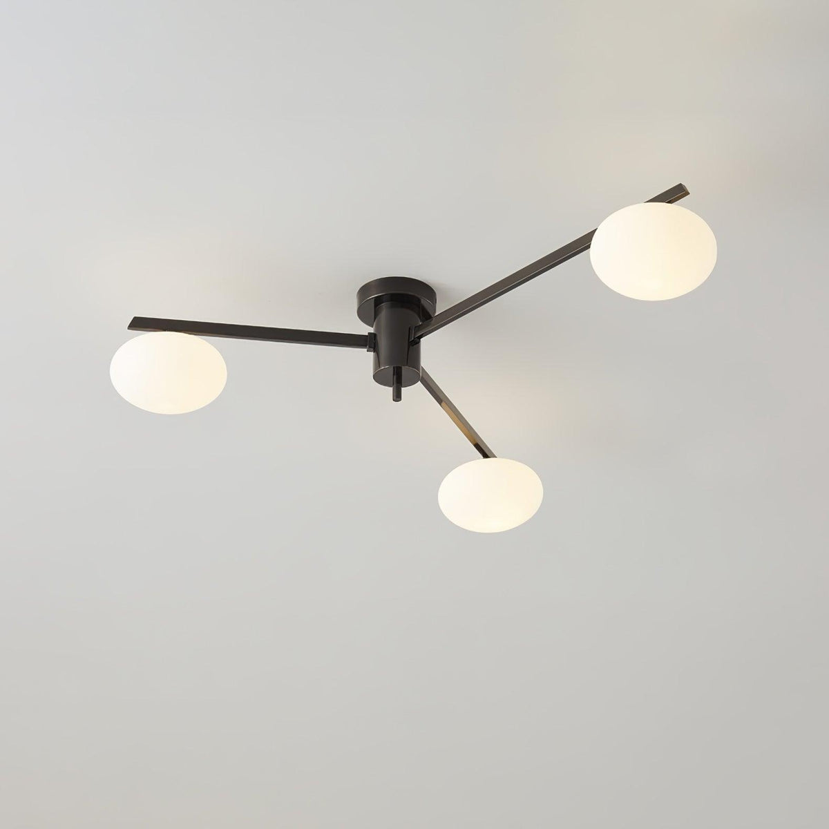 Lioraliella plafondlamp Zwart Wit glas