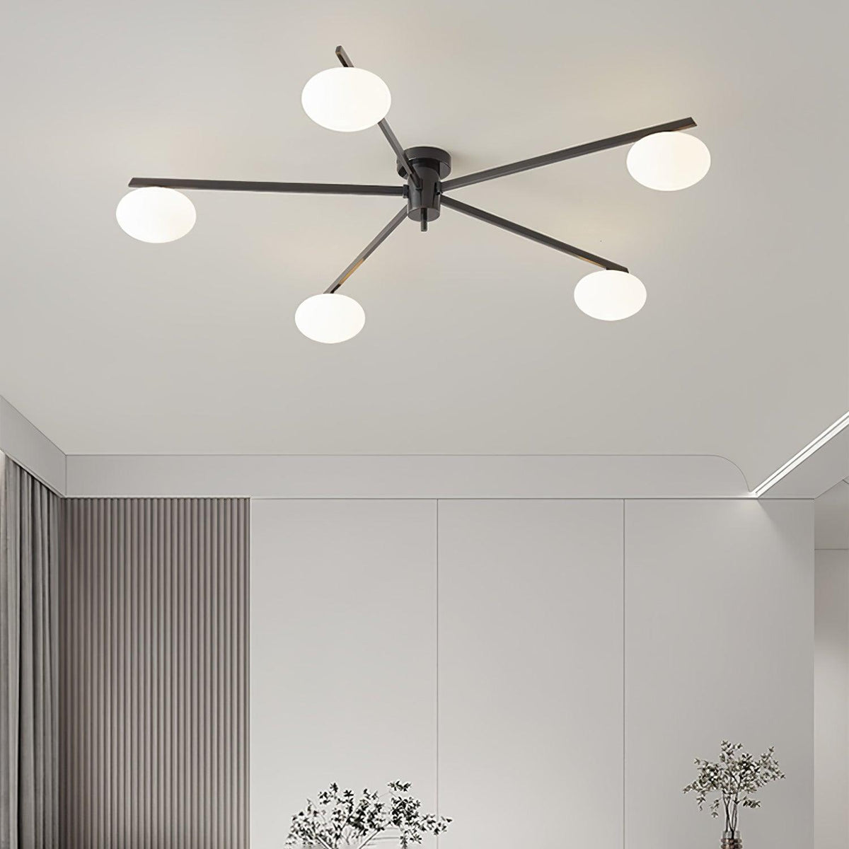 Lioraliella plafondlamp Zwart Wit glas