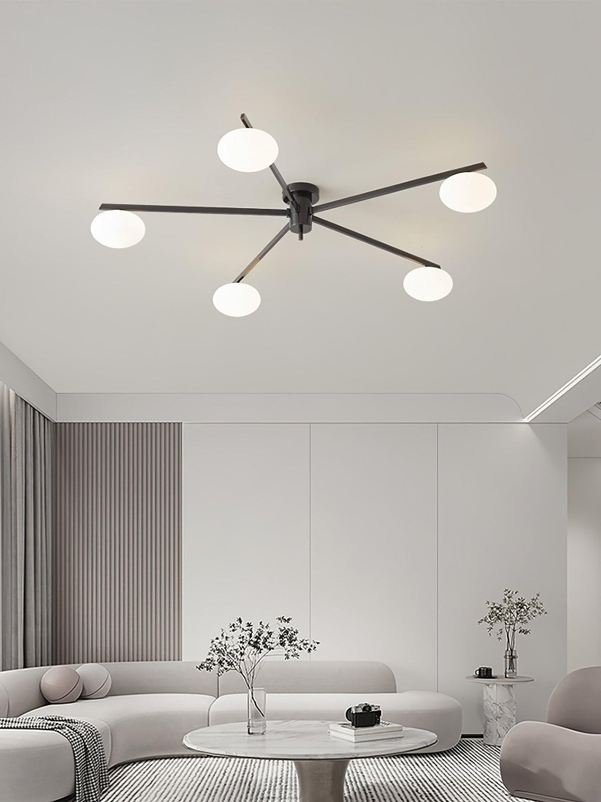 Lioraliella plafondlamp Zwart Wit glas