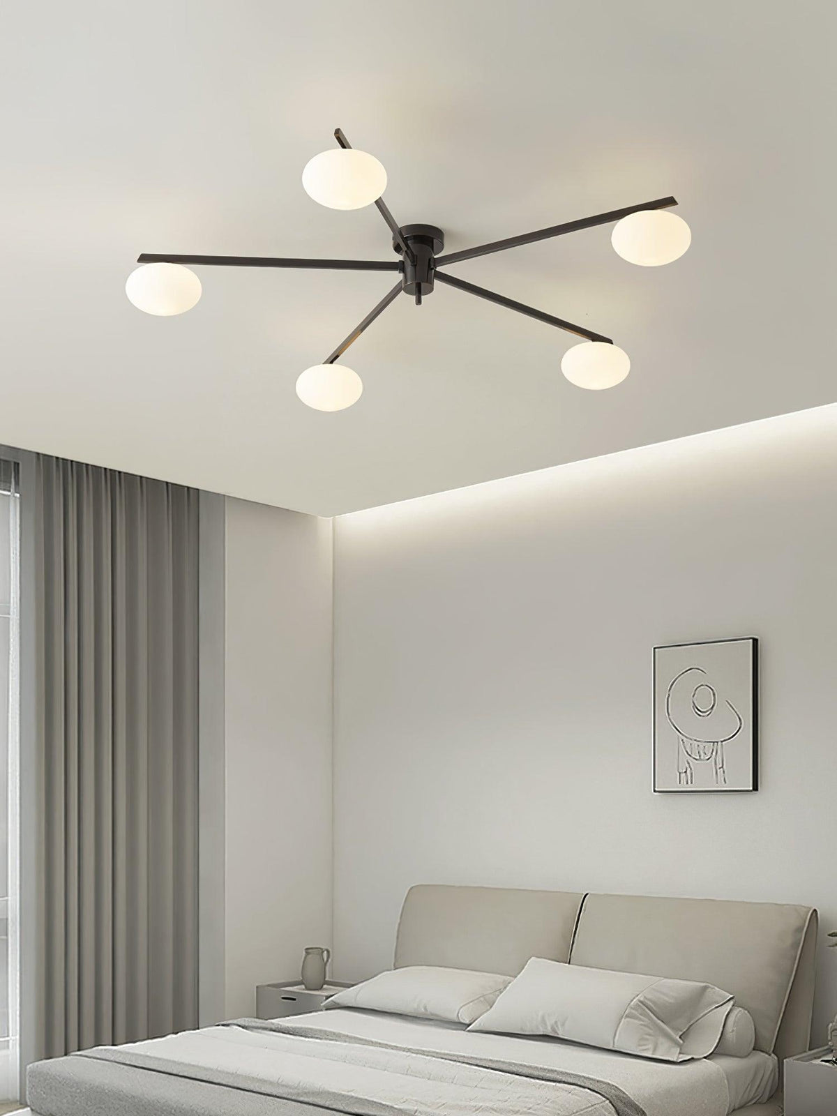 Lioraliella plafondlamp Zwart Wit glas