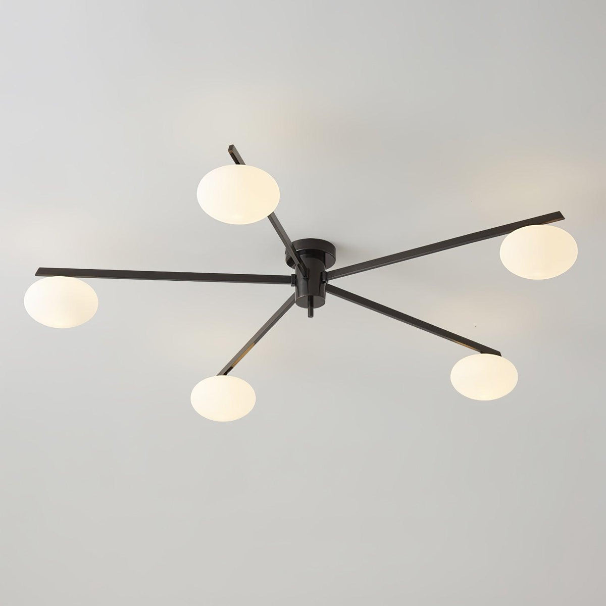Lioraliella plafondlamp Zwart Wit glas