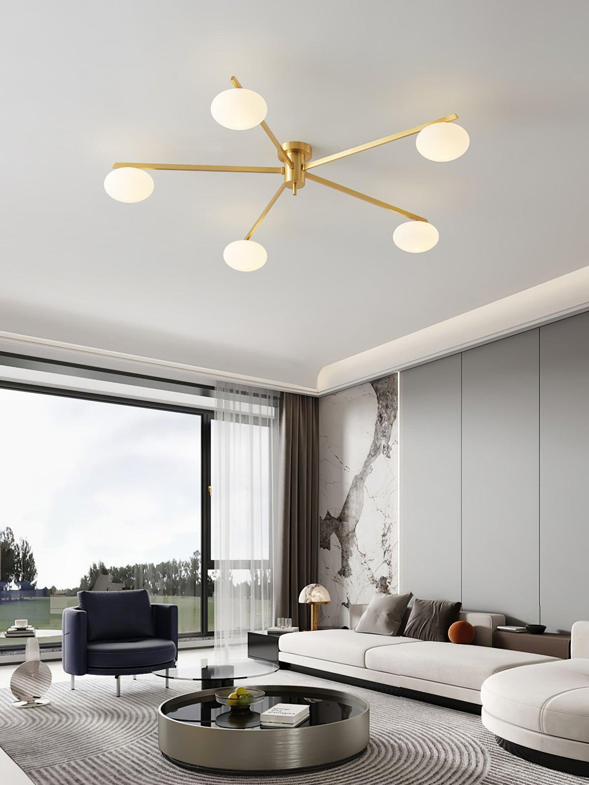 Lioraliella plafondlamp Zwart Wit glas