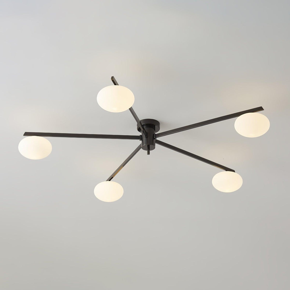 Lioraliella plafondlamp Zwart Wit glas