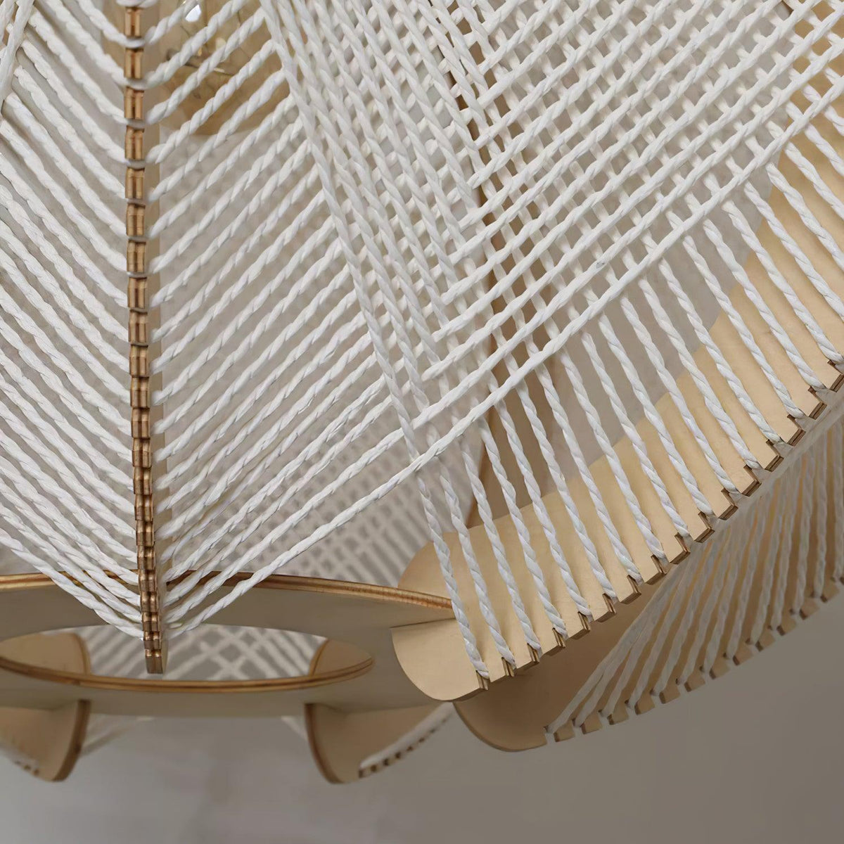Atel hanglamp van hout en hennepkoord