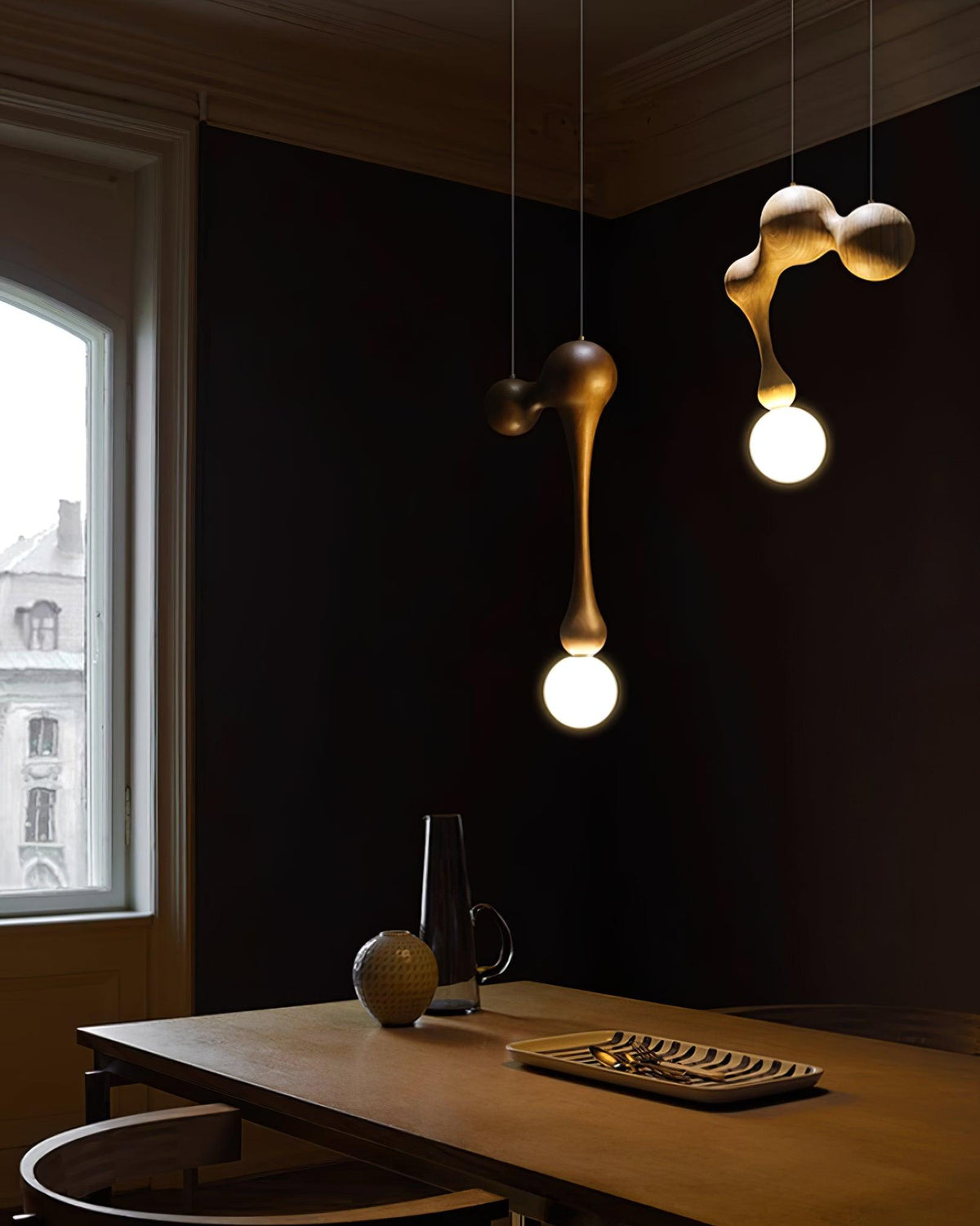 Hale luxe houten hanglamp