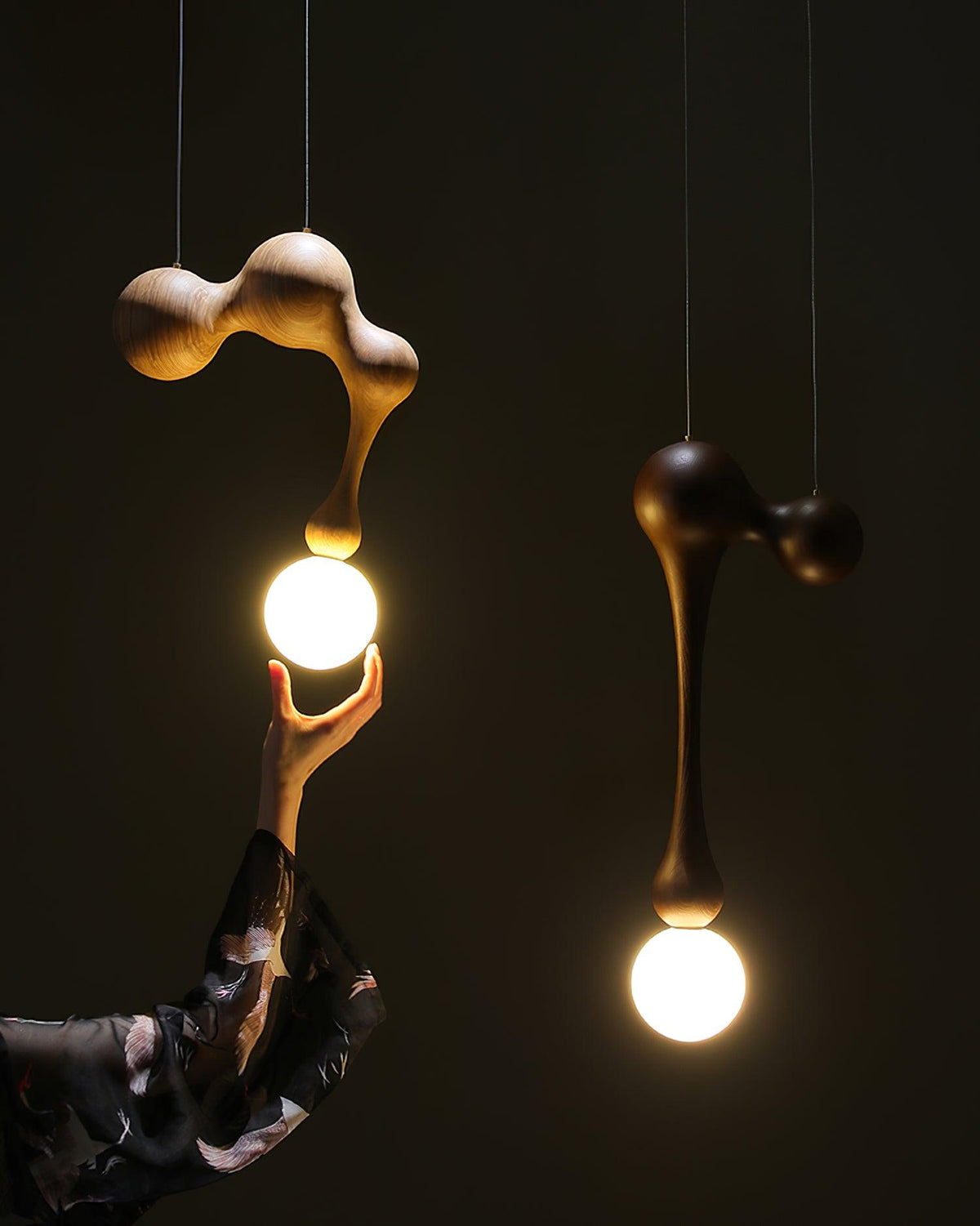Hale luxe houten hanglamp