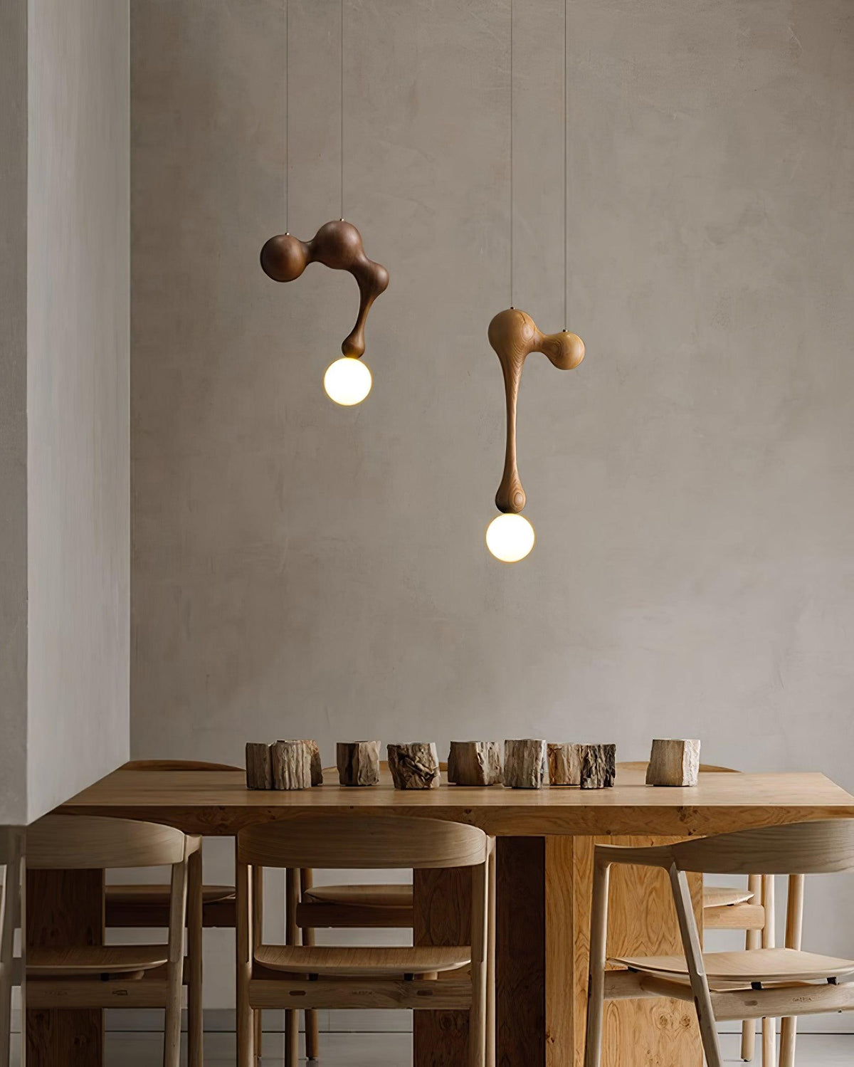 Hale luxe houten hanglamp