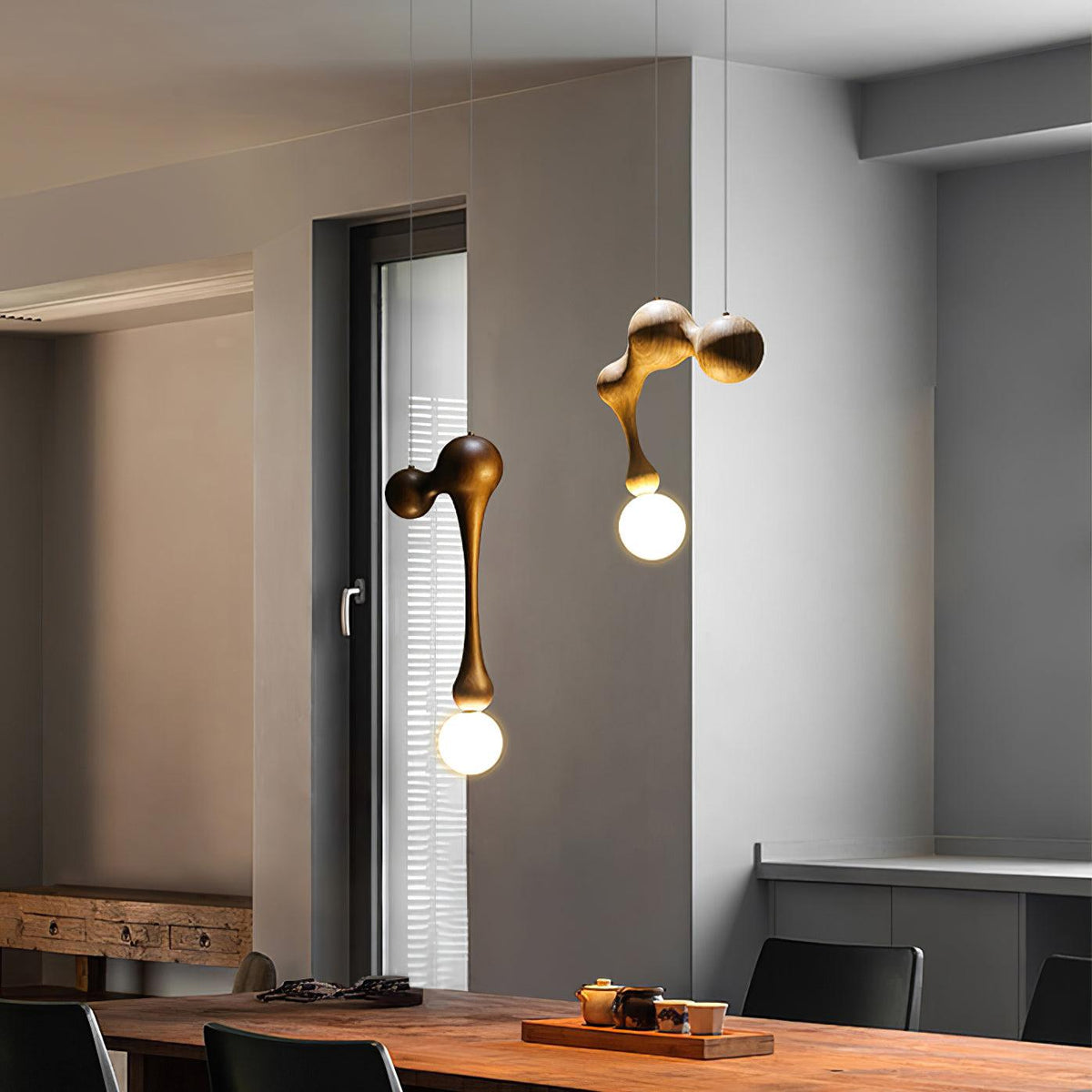 Hale luxe houten hanglamp