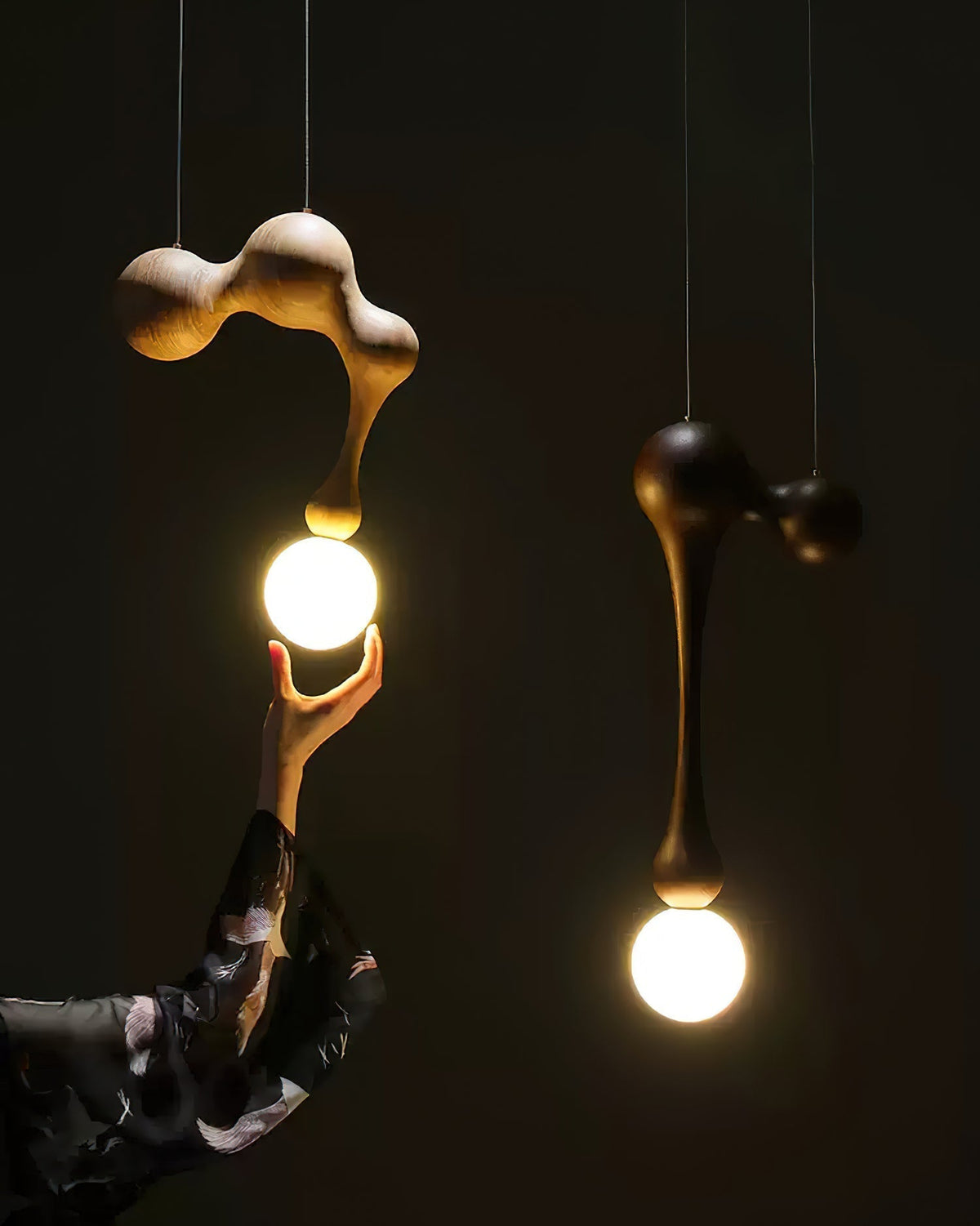 Hale luxe houten hanglamp