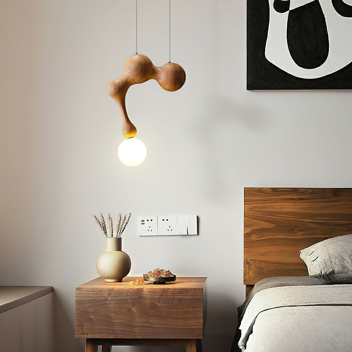 Hale luxe houten hanglamp
