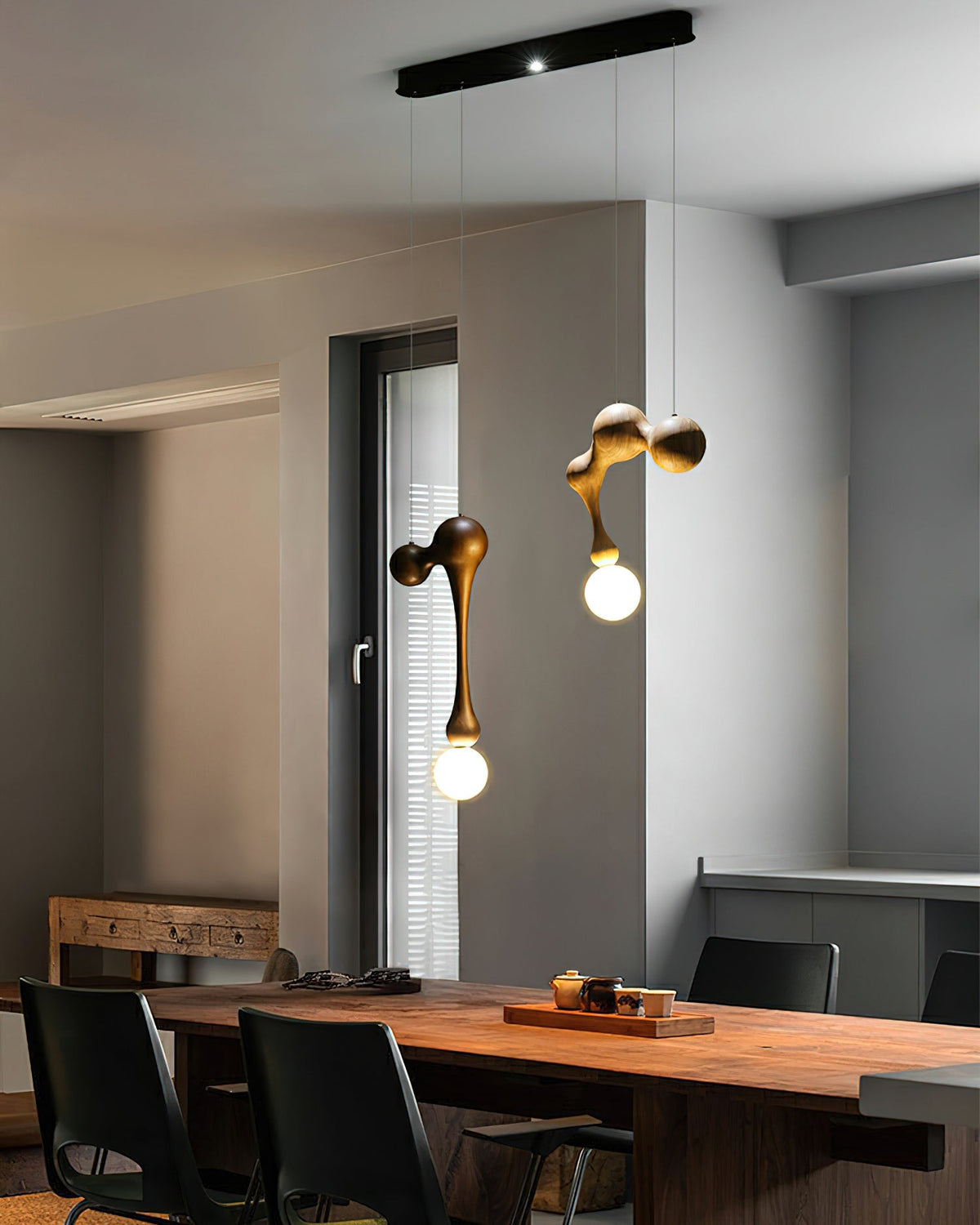 Hale luxe houten hanglamp