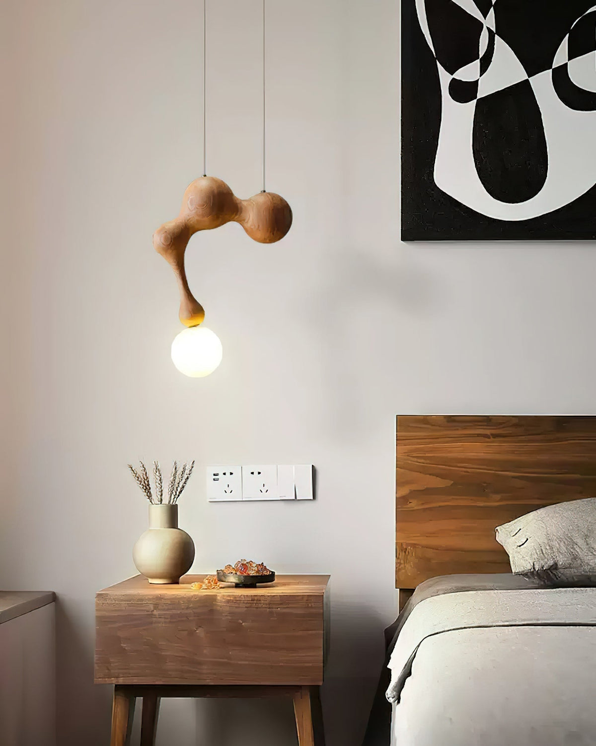 Hale luxe houten hanglamp