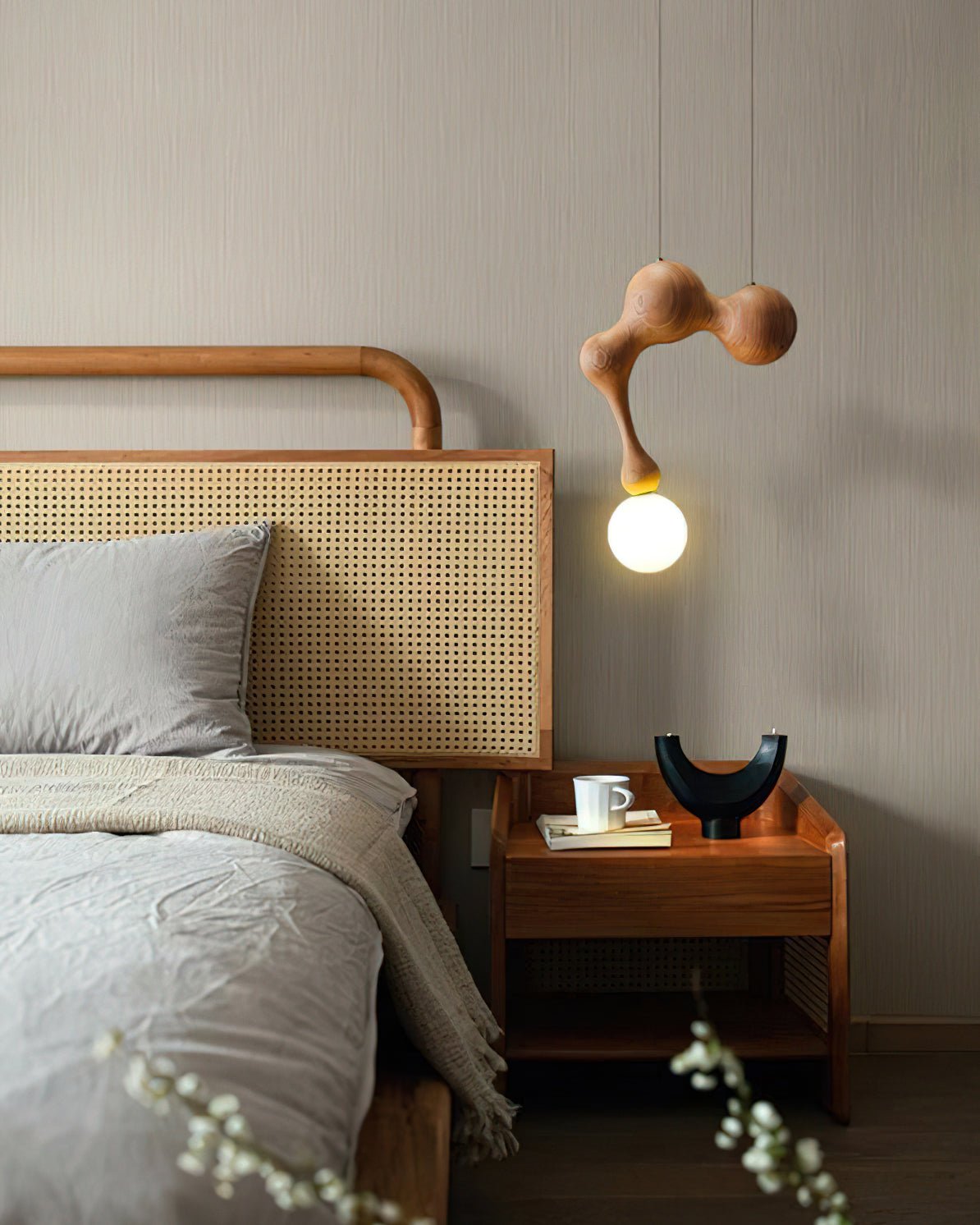 Hale luxe houten hanglamp