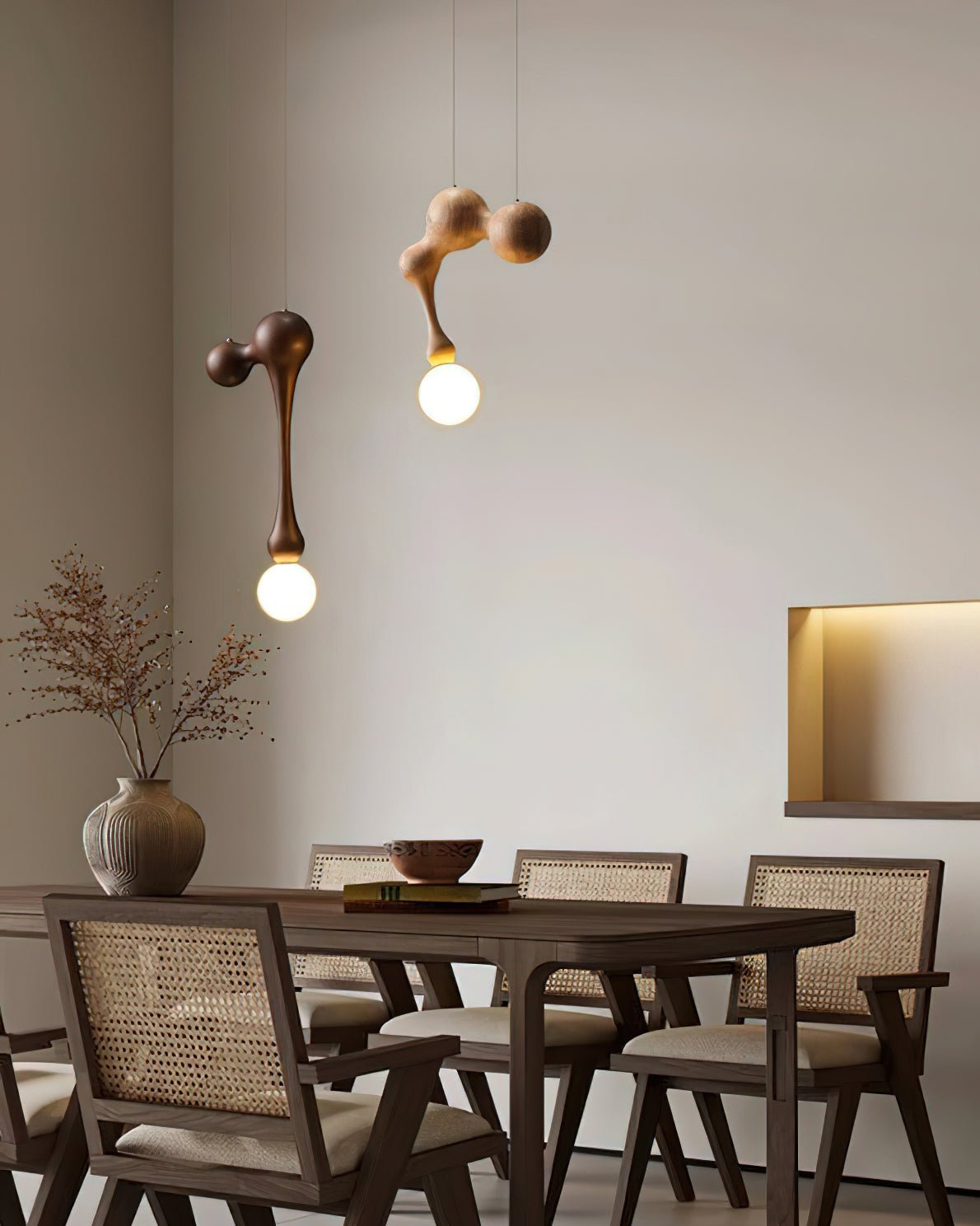 Hale luxe houten hanglamp