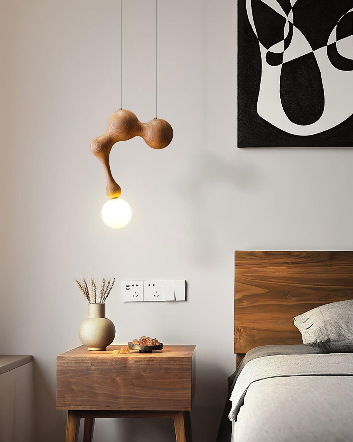 Hale luxe houten hanglamp